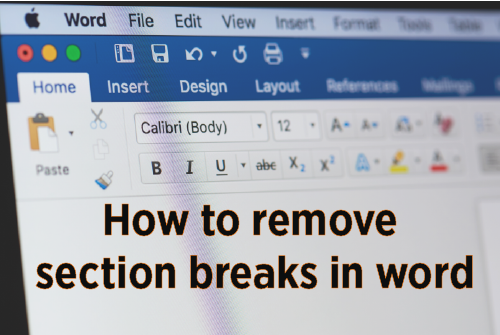 How to remove section breaks in word